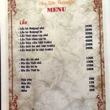 Thực đơn- Chef Talk BBQ - Hạ Long