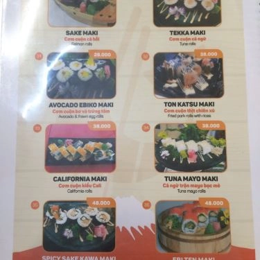 Thực đơn- Quán Ăn Chef Vinh - Bento & Sushi