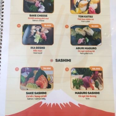 Thực đơn- Quán Ăn Chef Vinh - Bento & Sushi