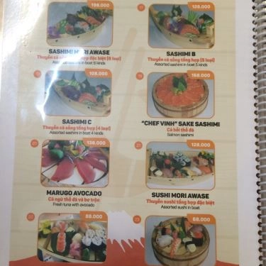 Thực đơn- Quán Ăn Chef Vinh - Bento & Sushi