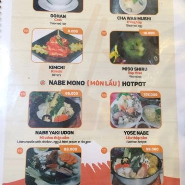 Thực đơn- Quán Ăn Chef Vinh - Bento & Sushi