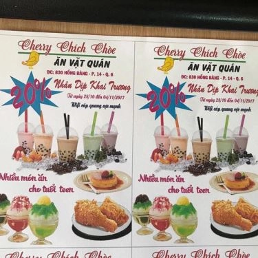 Thực đơn- Quán Ăn Cherry Chích Chòe - Ăn Vặt Quán