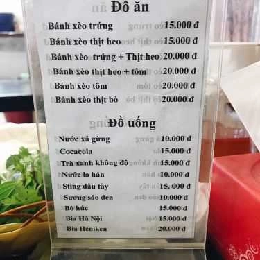 Thực đơn- Chị Hai - Bánh Xèo