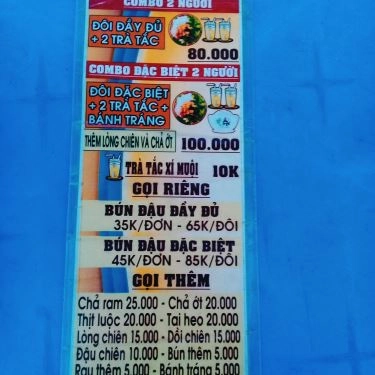 Thực đơn- Quán Ăn Chị Hằng - Bún Đậu Mắm Tôm