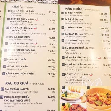 Thực đơn- Quán Ăn Chicken House - Cơm Gà Singapore