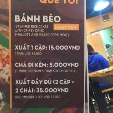 Thực đơn- Quán Ăn Chợ Đổ Quê Tôi - Ẩm Thực Hải Phòng