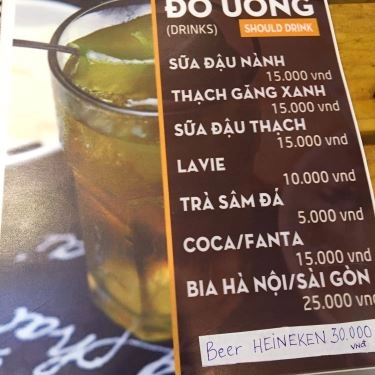 Thực đơn- Quán Ăn Chợ Đổ Quê Tôi - Ẩm Thực Hải Phòng