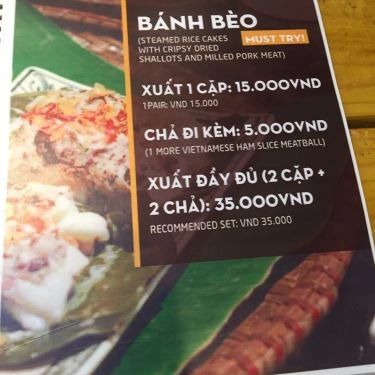 Thực đơn- Quán Ăn Chợ Đổ Quê Tôi - Ẩm Thực Hải Phòng