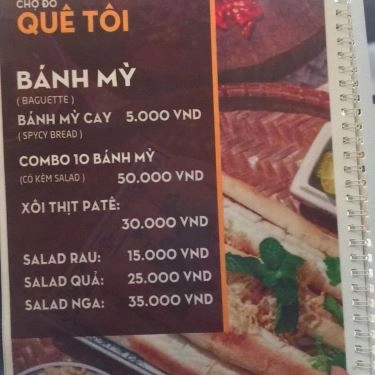 Thực đơn- Quán Ăn Chợ Đổ Quê Tôi - Ẩm Thực Hải Phòng