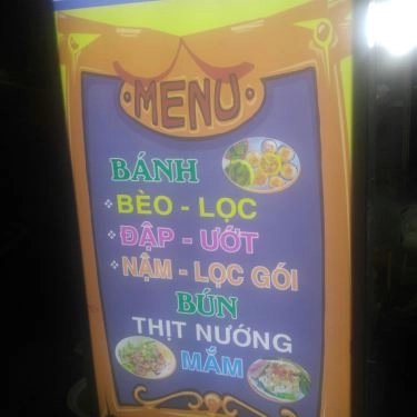 Thực đơn- Quán Ăn Chú Quảng - Bún Thịt Nướng & Bánh Bèo