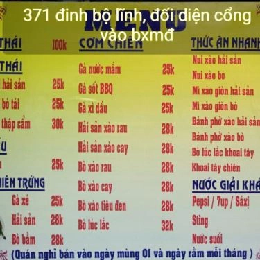 Thực đơn- Quán Ăn Chua Cay Quán - Bún Thái Hải Sản
