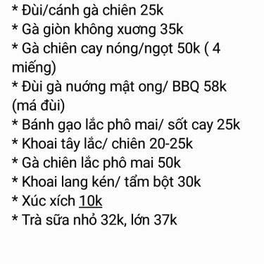 Thực đơn- Quán Ăn Chubby Chicken