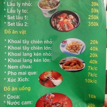 Thực đơn- Quán Ăn City Food - Lẩu Ly