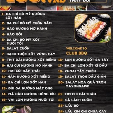 Thực đơn- Quán Ăn CLUB BBQ - Nướng Lẩu Không Khói