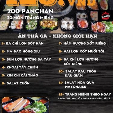 Thực đơn- Quán Ăn CLUB BBQ - Nướng Lẩu Không Khói