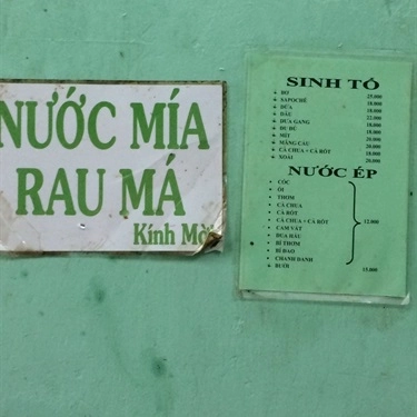 Thực đơn- Quán Ăn Cô Ba - Bún Thịt Nướng