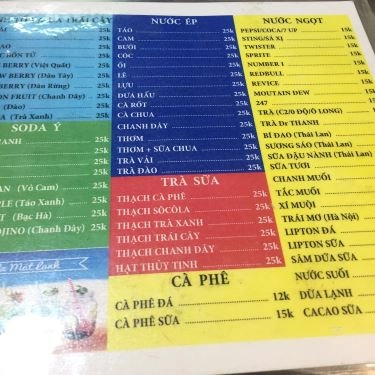 Thực đơn- Quán Ăn Cô Ba Hậu - Đặc Sản Trảng Bàng Tây Ninh