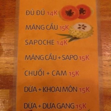 Thực đơn- Quán Ăn Cỏ Ba Lá - Chè Khúc Bạch, Bánh Bèo Chén