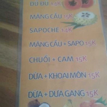 Thực đơn- Quán Ăn Cỏ Ba Lá - Chè Khúc Bạch, Bánh Bèo Chén
