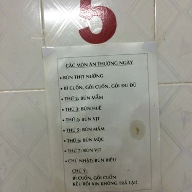 Thực đơn- Quán Ăn Cô Hà - Bún Nem Nướng & Chả Giò