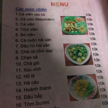 Thực đơn- Quán Ăn Cô Lan - Bún Cà Ri Gà