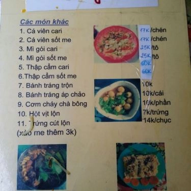 Thực đơn- Quán Ăn Cô Lan - Bún Cà Ri Gà