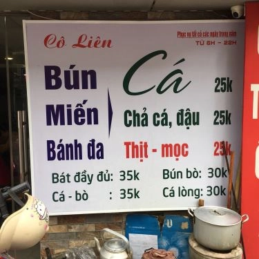 Thực đơn- Quán Ăn Cô Liên - Bún Cá