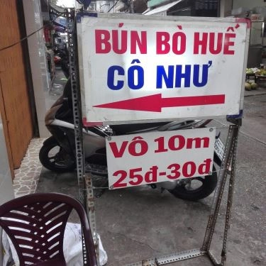 Thực đơn- Quán Ăn Cô Như - Bún Bò Huế