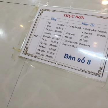 Thực đơn- Quán Ăn Cồ Sơn - Phở Bò Trung Tự