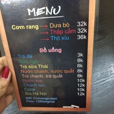 Thực đơn- Quán Ăn Cô Tám - Cơm Rang