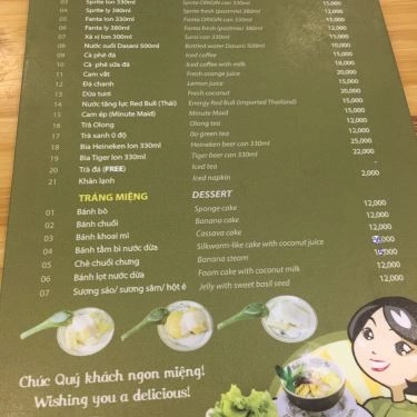 Thực đơn- Quán Ăn Cô Tư - Bún Cá Lóc