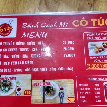 Thực đơn- Quán Ăn Cô Túc - Bánh Canh & Mì - Lê Đức Thọ