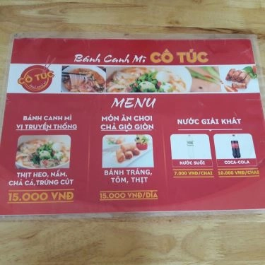 Thực đơn- Quán Ăn Cô Túc - Bánh Canh & Mì - Lê Đức Thọ