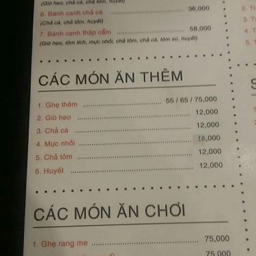 Thực đơn- Quán Ăn CoCo 9 - Bánh Canh Ghẹ