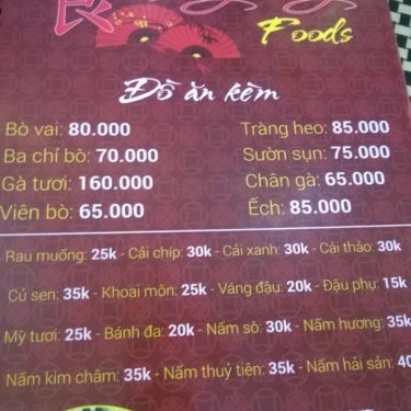 Thực đơn- Quán Ăn Cocomi - Cơm Niêu & Lẩu Hồng Kông
