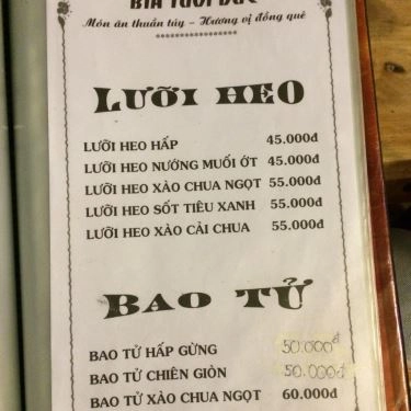 Thực đơn- Quán Ăn Cold Beer