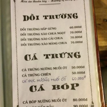 Thực đơn- Quán Ăn Cold Beer