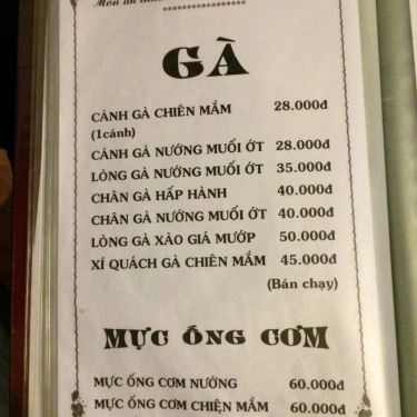 Thực đơn- Quán Ăn Cold Beer