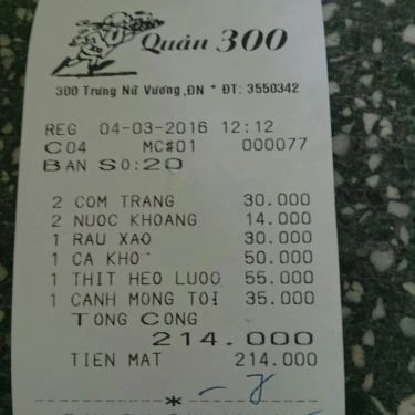 Tổng hợp- Quán Ăn Cơm 300