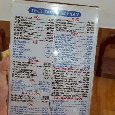 Thực đơn- Quán Ăn Cơm 300