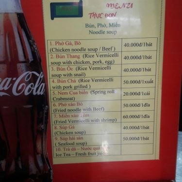 Thực đơn- Quán Ăn Cơm 40 - Cầu Gỗ