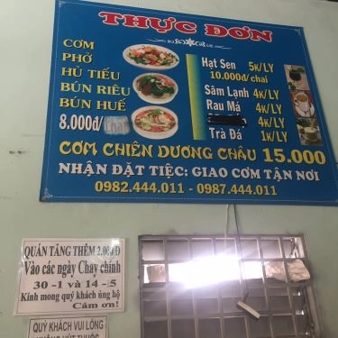 Thực đơn- Quán Ăn Cơm Chay Âu Lạc - Lê Văn Thọ
