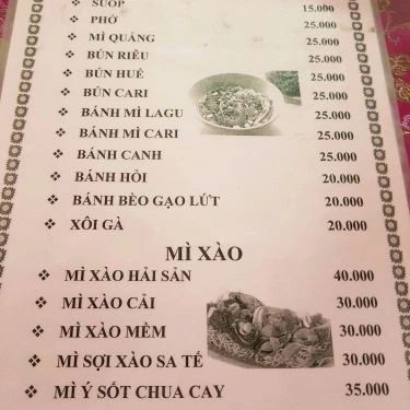 Thực đơn- Quán Ăn Cơm Chay Cô Tấm