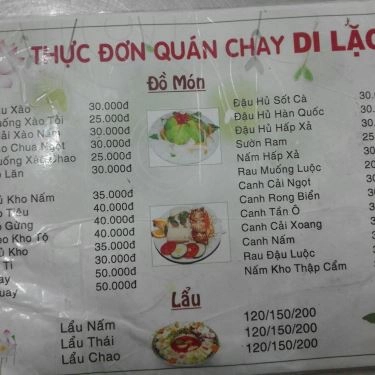 Thực đơn- Quán Ăn Cơm chay Di Lặc