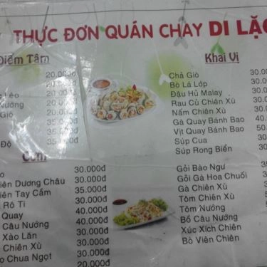 Thực đơn- Quán Ăn Cơm chay Di Lặc