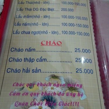 Thực đơn- Quán Ăn Cơm Chay Diệu Giác
