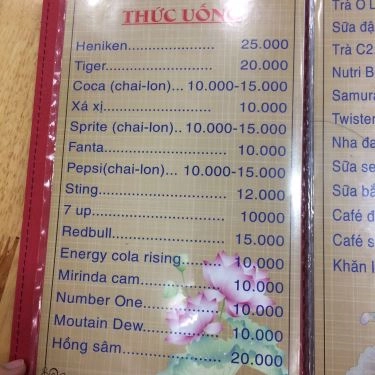 Thực đơn- Quán Ăn Cơm Chay Diệu Giác
