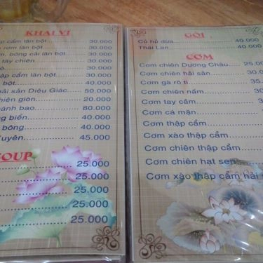 Thực đơn- Quán Ăn Cơm Chay Diệu Giác
