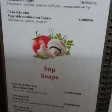 Thực đơn- Quán Ăn Cơm Chay Thiền Duyệt