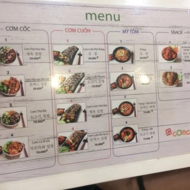 Thực đơn- Quán Ăn Cơm Cốc - Royal City